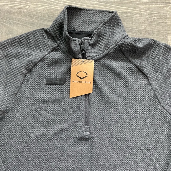 NWT EvoShield 1/2 Zip Jacquard Pullover Men’s MEDIUM Charcoal Grey Textured - Picture 3 of 11